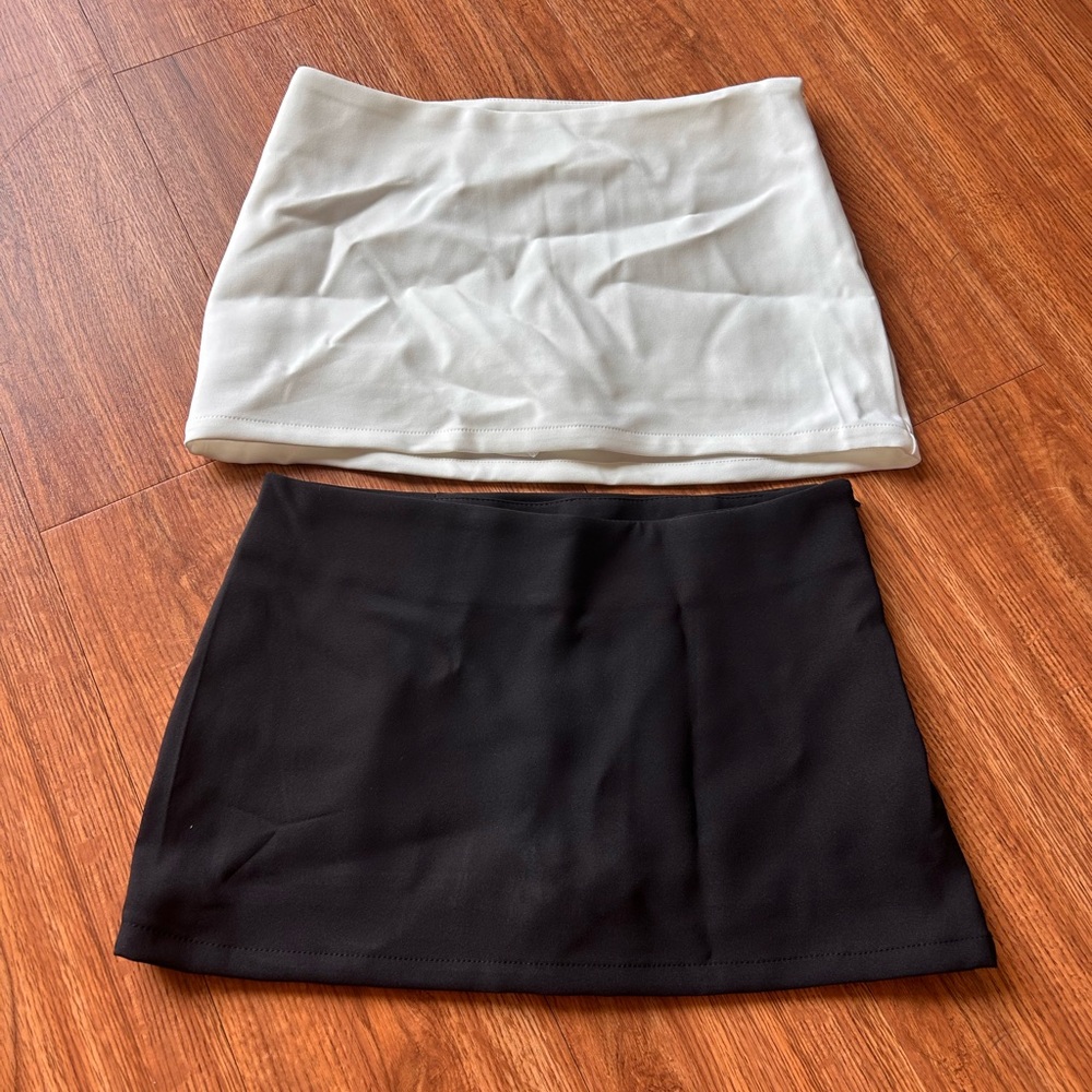 SHEIN Black and Cream Pencil Skirt Set